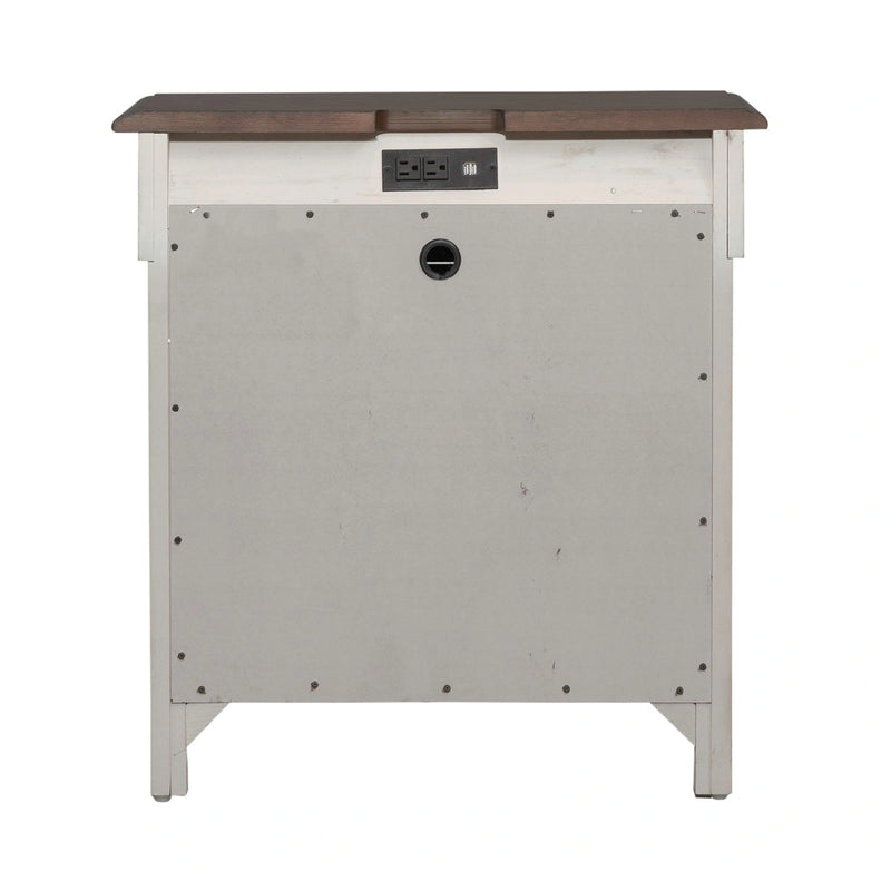 Ivy Hollow 3 Drawer Nightstand w/ Charging Station in Weathered Linen image