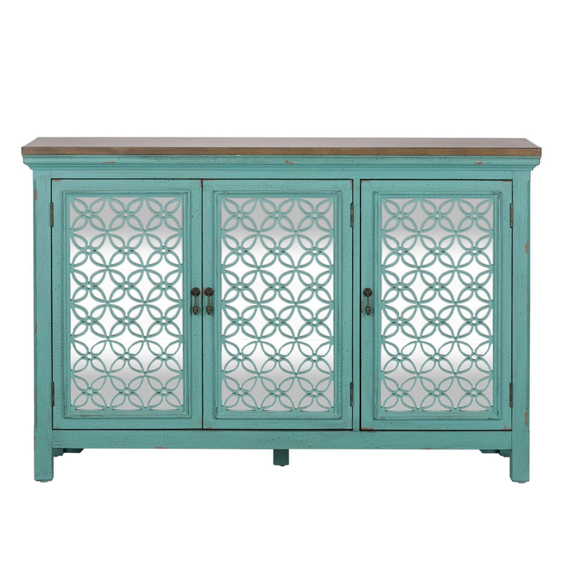 Kensington 3 Door Accent Cabinet in Turquoise image