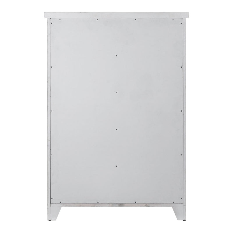 Backroads Drawer Chest in Weathered White/Parchment Brown