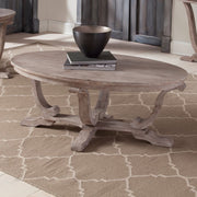Greystone Mill Oval Cocktail Table in Stone White image