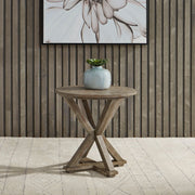 Parkland Falls Round End Table in Weathered Taupe image