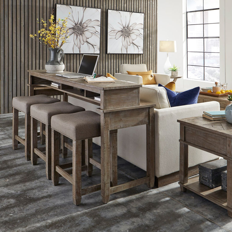 Parkland Falls Console Stool in Weathered Taupe