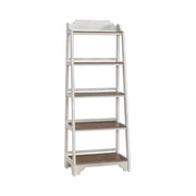 Magnolia Manor Leaning Pier Bookcase in Antique White & Weathered Bark image