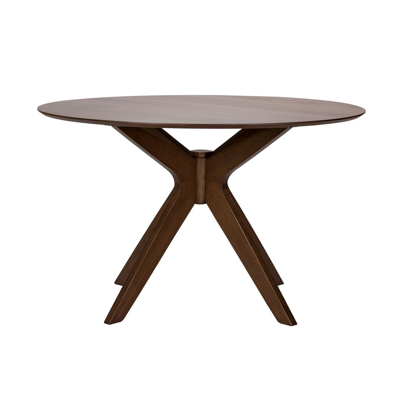 Space Saver Round Pedestal Table in Satin Walnut