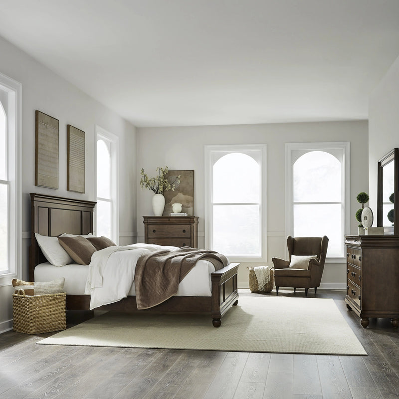Rustic Traditions King Panel Bed, Dresser & Mirror, Chest image