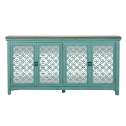 Kensington 4 Door Accent Cabinet in Turquoise image