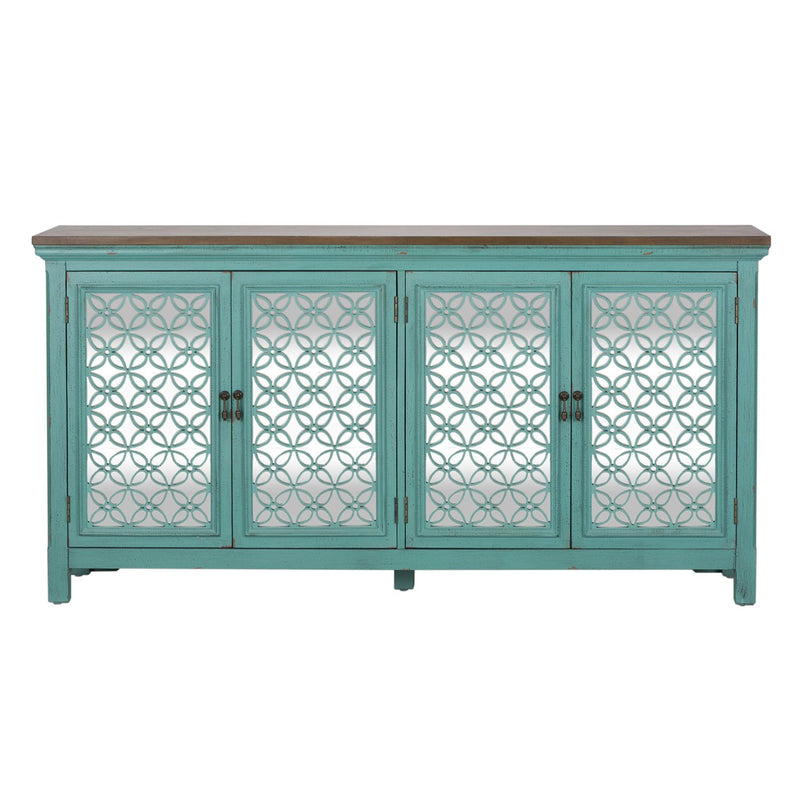 Kensington 4 Door Accent Cabinet in Turquoise image