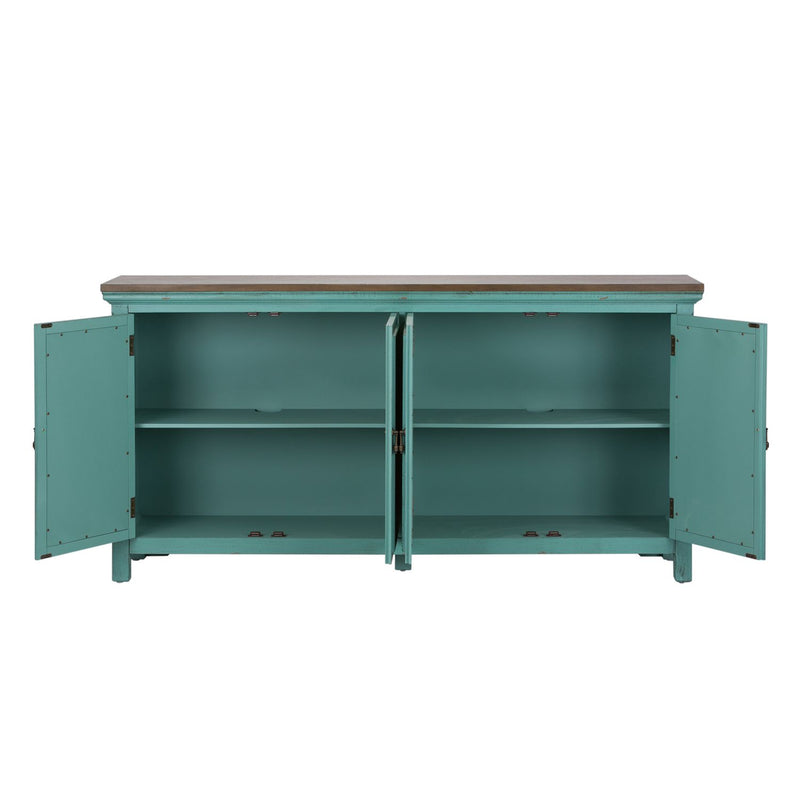 Kensington 4 Door Accent Cabinet in Turquoise