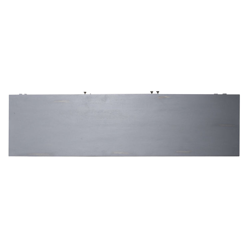 Marisol 65 Inch 3 Door Accent TV Stand in Weathered Honey and Soft Wash Gray