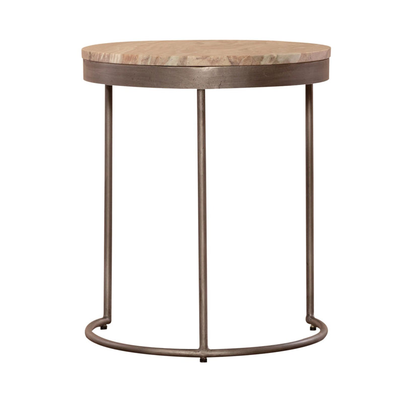 Eclipse Nesting Tables in Greystone Marble Top w/ Pewter Metal
