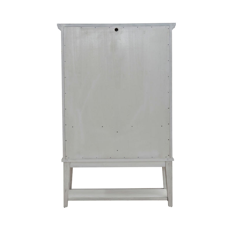 River Place Bar Cabinet in Riverstone White & Tobacco EST SHIP TIME APPX 4 WEEKS