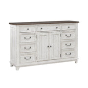 River Place 9 Drawer Dresser in Riverstone White and Tobacco image