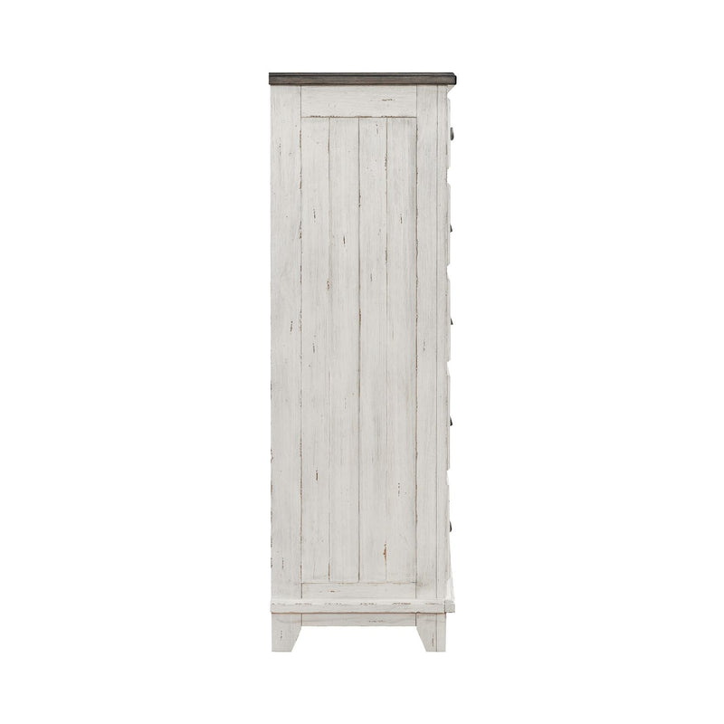 River Place 6 Drawer Chest in Riverstone White and Tobacco