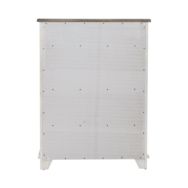 River Place 6 Drawer Chest in Riverstone White and Tobacco
