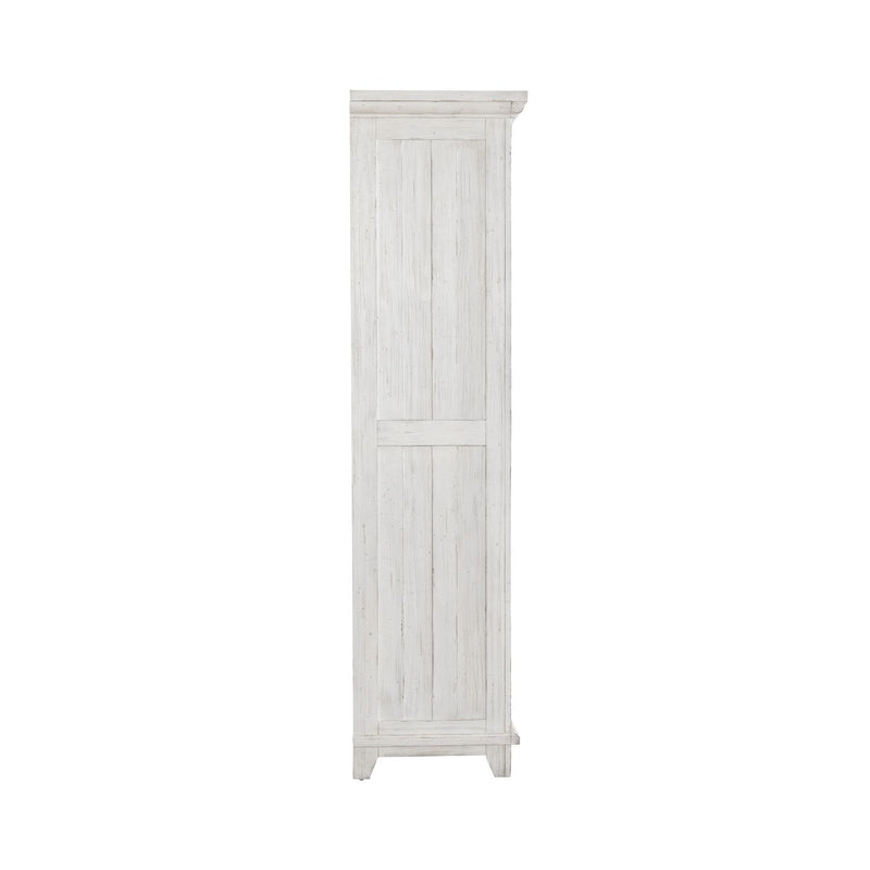 River Place Armoire in Riverstone White and Tobacco
