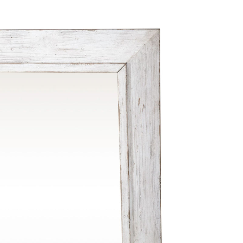 River Place Mirror in Riverstone White and Tobacco