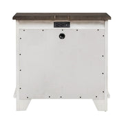 River Place 3 Drawer Nightstand with Charging Station in Riverstone White and Tobacco image