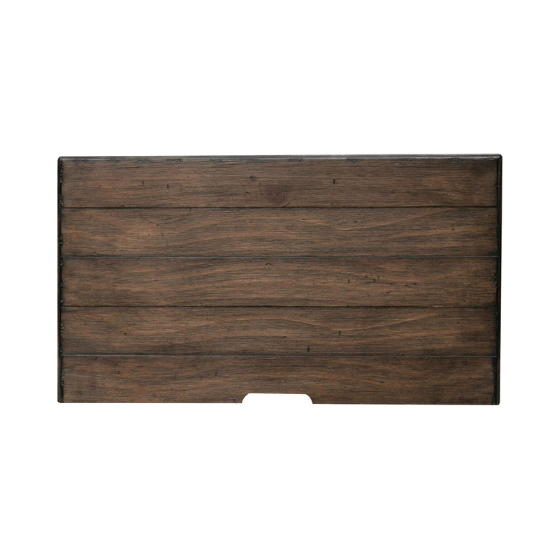 River Place 3 Drawer Nightstand with Charging Station in Riverstone White and Tobacco