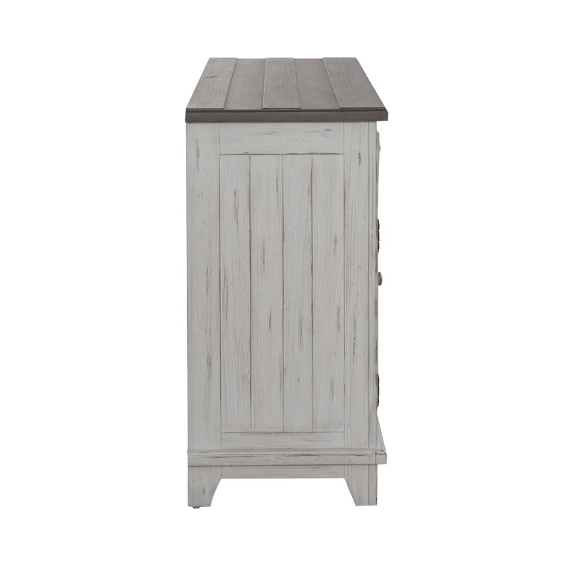 River Place Accent Server in Riverstone White & Tobacco