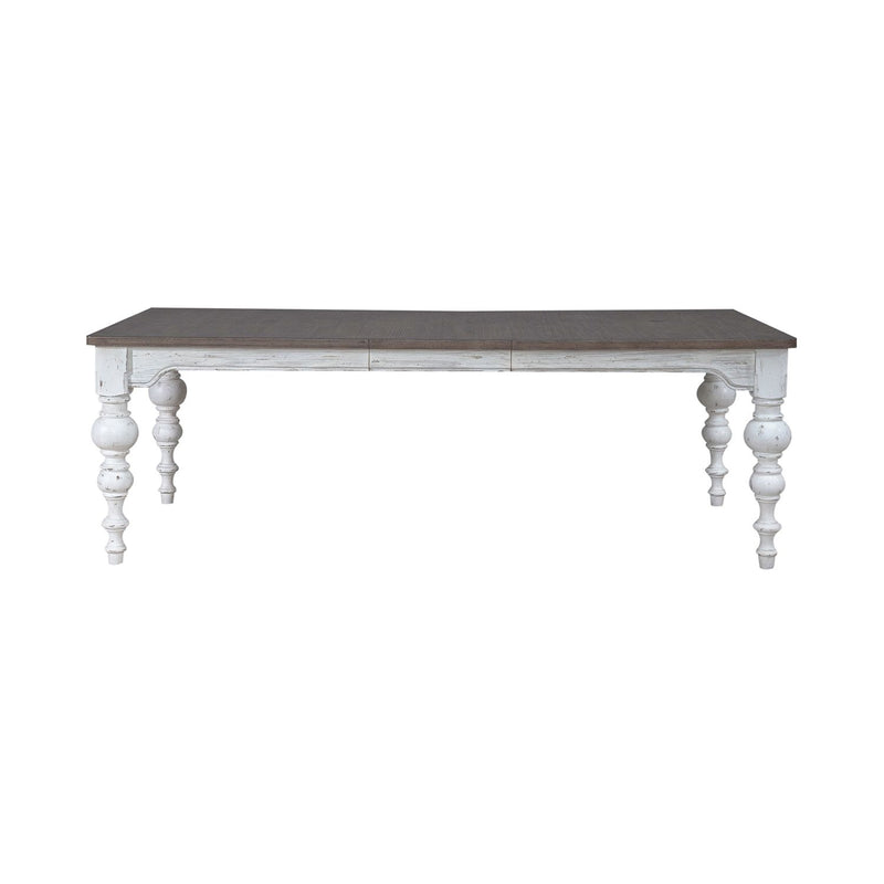 River Place Rectangular Leg Table in Riverstone White & Tobacco