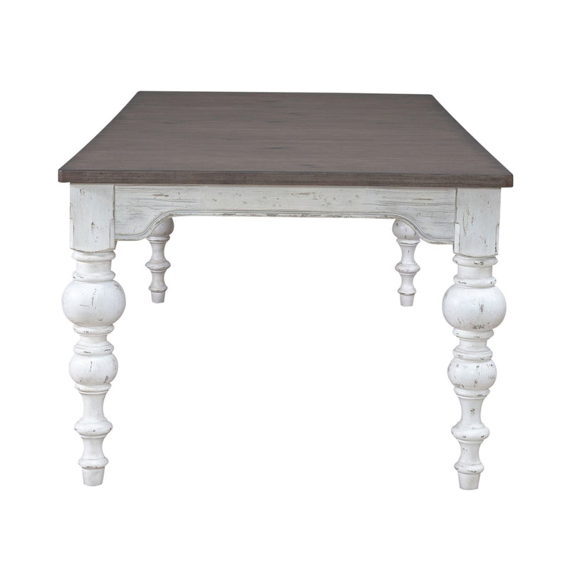 River Place Rectangular Leg Table in Riverstone White & Tobacco image