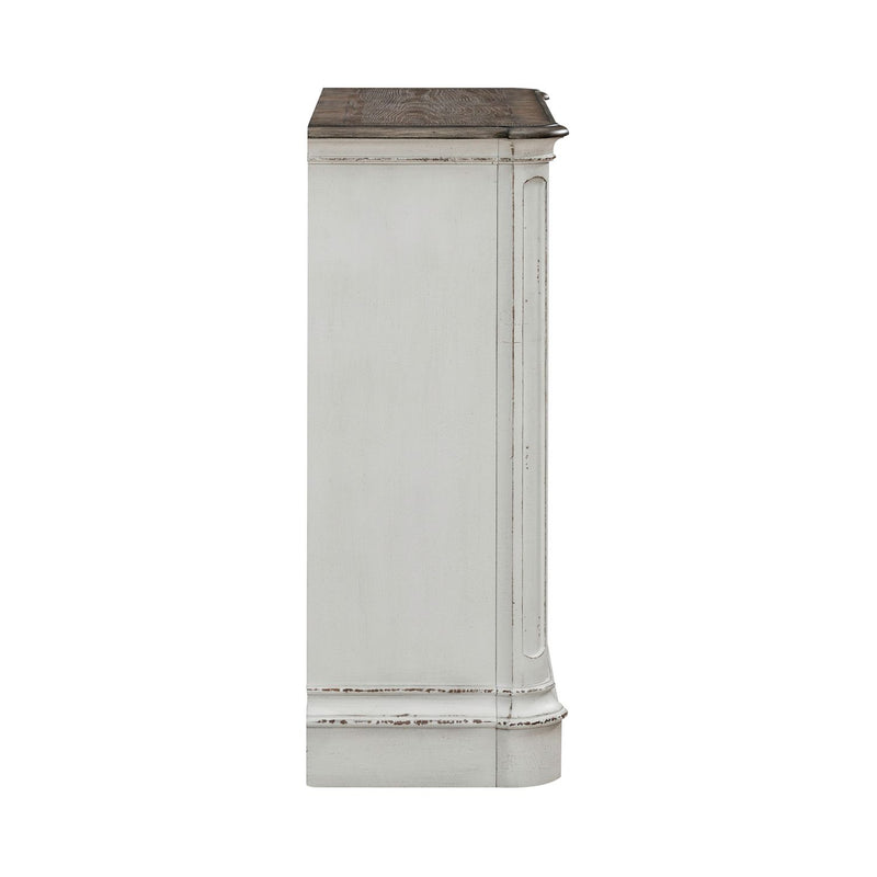 Magnolia Manor Accent Cabinet in Antique White & Weathered Bark EST SHIP TIME APPX 4 WEEKS