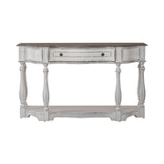 Magnolia Manor 56 Inch Hall Console Table in Antique White Base w/ Weathered Bark Tops image