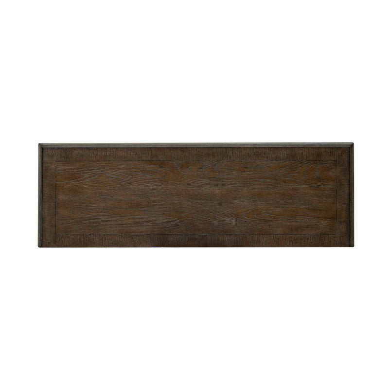 Magnolia Manor Hall Console in Antique White & Weathered Bark EST SHIP TIME APPX 4 WEEKS