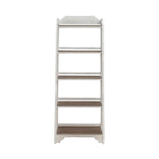 Magnolia Manor Leaning Pier Bookcase in Antique White & Weathered Bark image