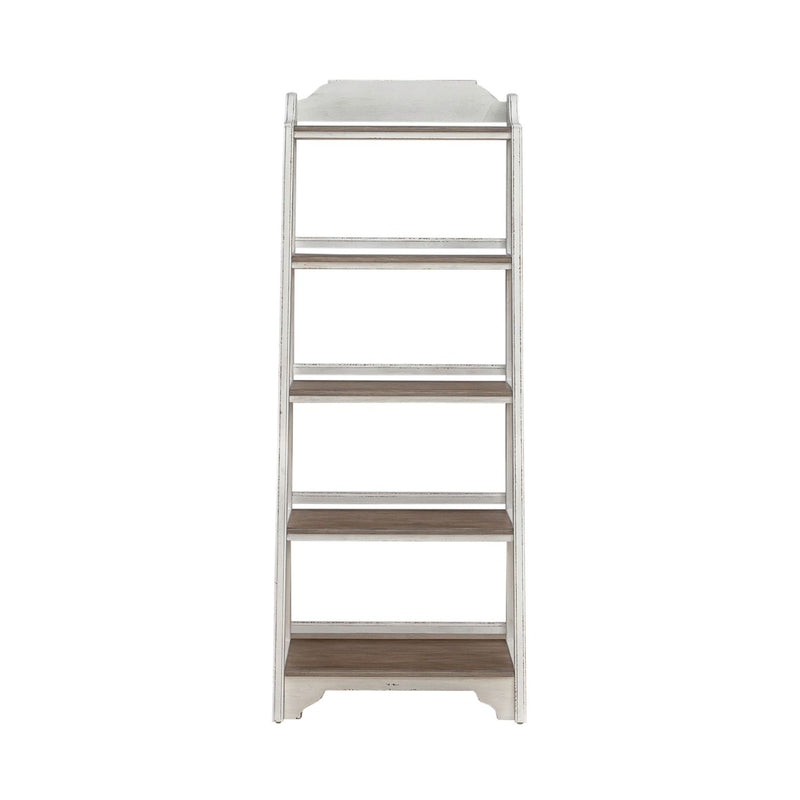 Magnolia Manor Leaning Pier Bookcase in Antique White & Weathered Bark image