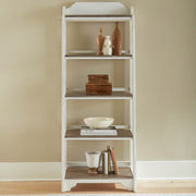 Magnolia Manor Leaning Pier Bookcase in Antique White & Weathered Bark image