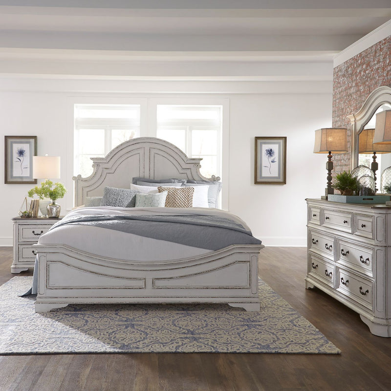 Magnolia Manor King Panel Bed, Dresser & Mirror, Night Stand image
