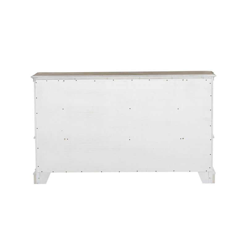Magnolia Manor Leg 9 Drawer Dresser in Antique White