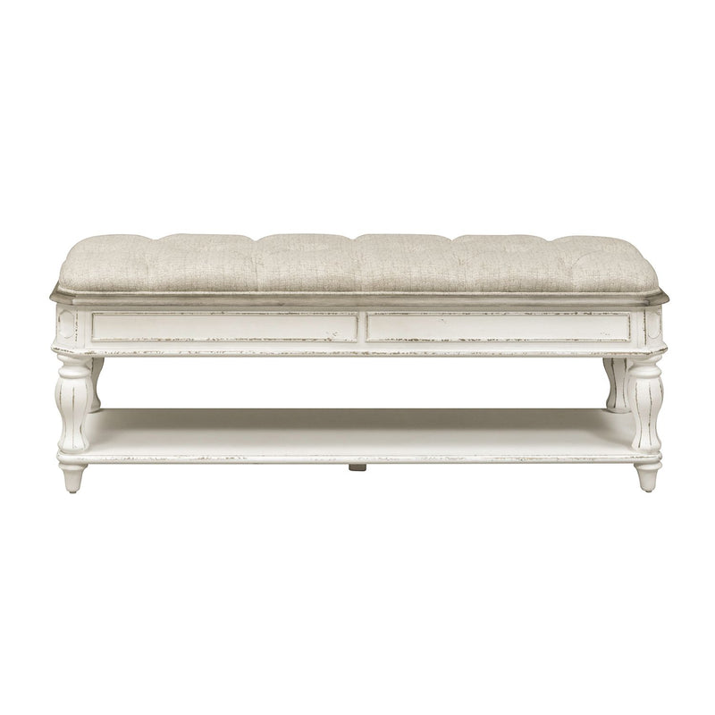Magnolia Manor Bed Bench in Antique White