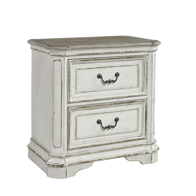 Magnolia Manor Two Drawer Nightstand in Antique White