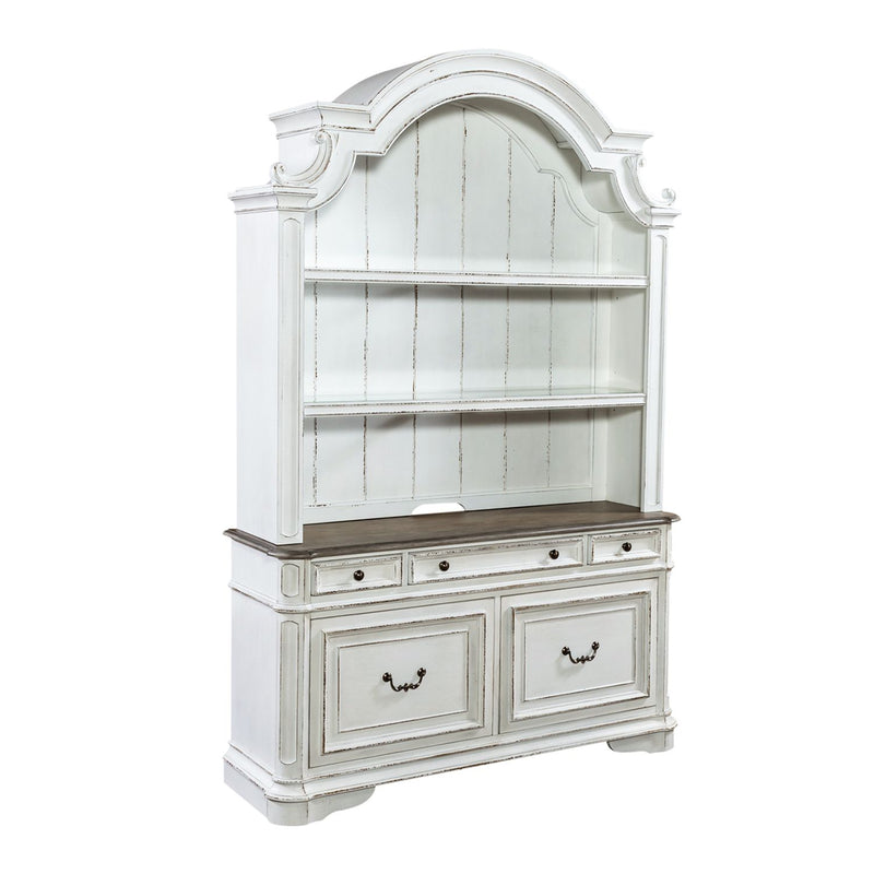 Magnolia Manor Opt Credenza & Hutch