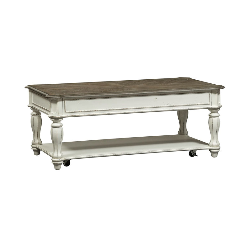 Magnolia Manor Lift Top Cocktail Table in Antique White image