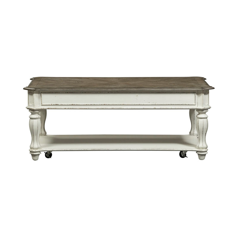 Magnolia Manor Lift Top Cocktail Table in Antique White