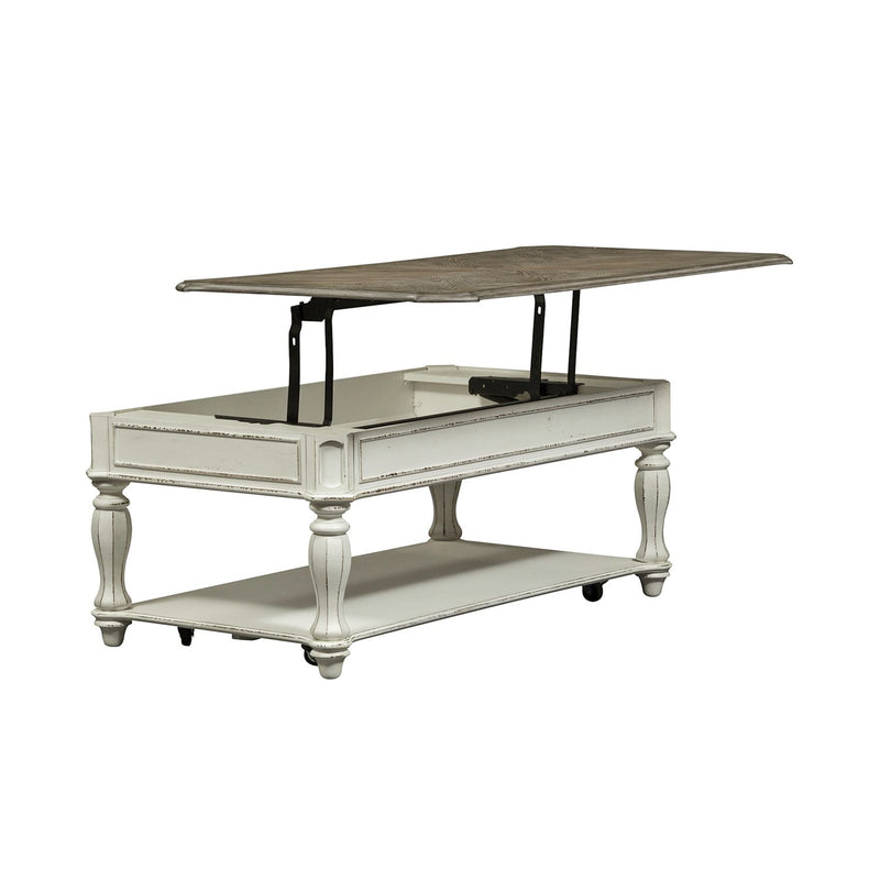 Magnolia Manor Lift Top Cocktail Table in Antique White