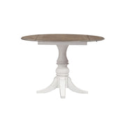 Magnolia Manor Drop Leaf Table in Antique White Base w/ Weathered Bark Tops image