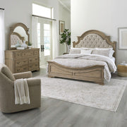 Magnolia Manor King Uph Bed, Dresser & Mirror image