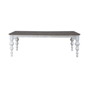 River Place Rectangular Leg Table in Riverstone White & Tobacco image