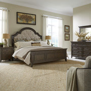 Paradise Valley Queen Uph Bed, Dresser & Mirror, Night Stand image