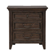 Paradise Valley Nightstand with Charging Station in Saddle Brown image
