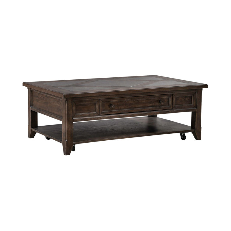 Paradise Valley Rectangular Cocktail Table in Saddle Brown