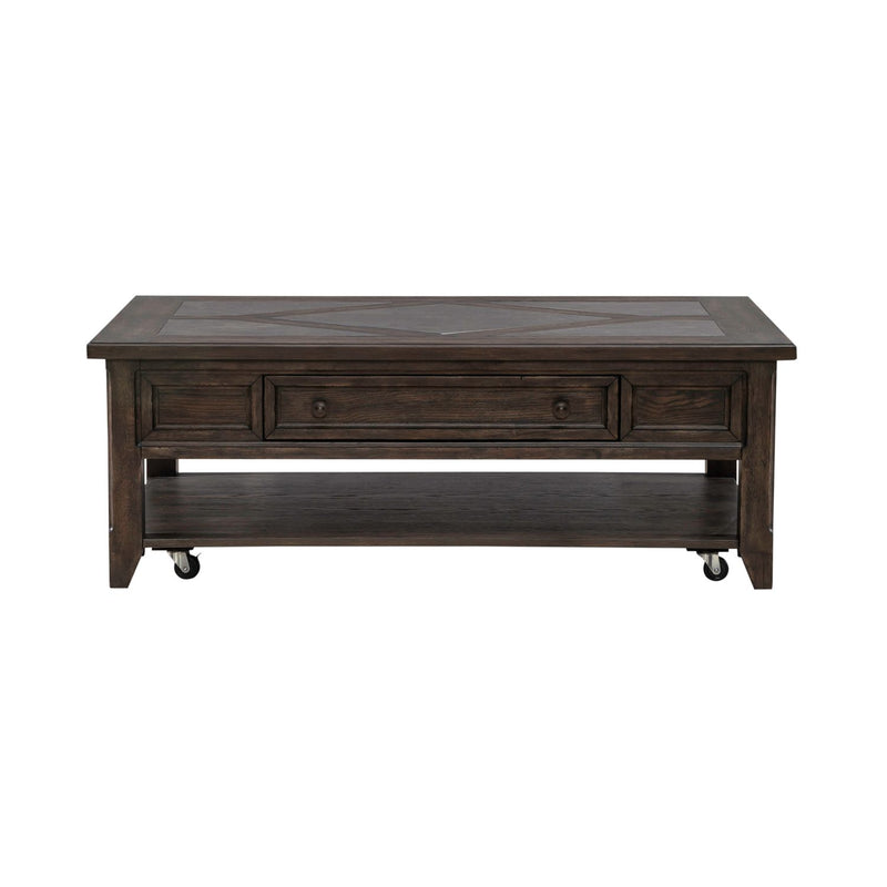 Paradise Valley Rectangular Cocktail Table in Saddle Brown