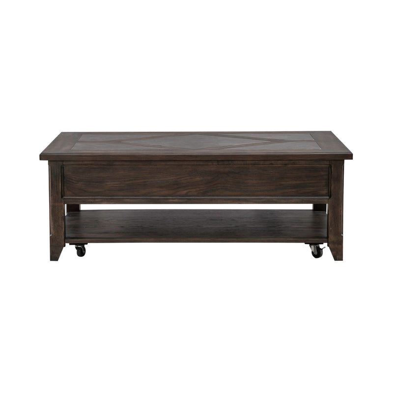 Paradise Valley Rectangular Cocktail Table in Saddle Brown