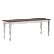 Ocean Isle Bench (RTA) in Antique White with Weathered Pine image