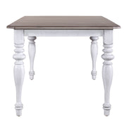 Ocean Isle Rectangular Leg Table in Antique White with Weathered Pine image