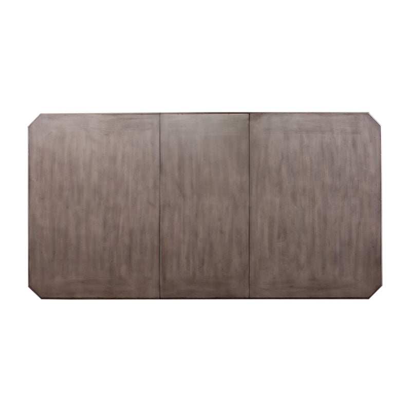 Ocean Isle Rectangular Leg Table in Antique White with Weathered Pine